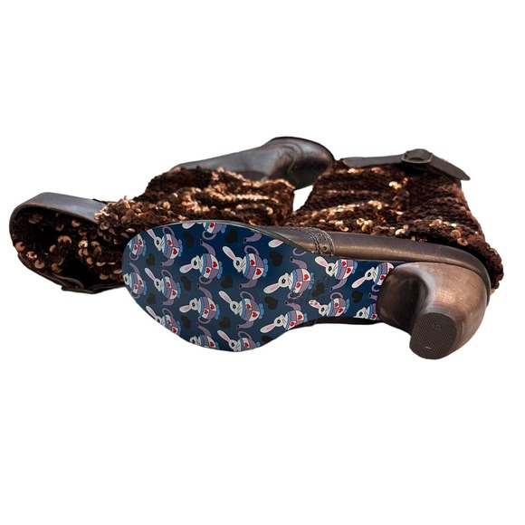 Irregular Choice Deadstock Women's Carnaby Queen Sequin Slouch Boot Size 10 - Picture 6 of 13